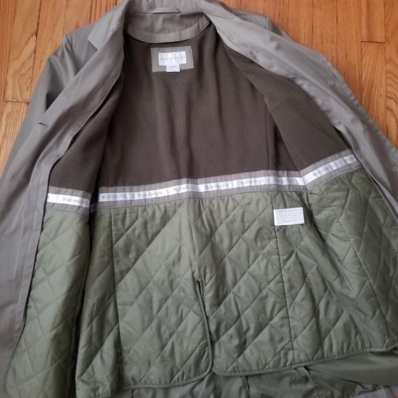 Worthington Short Trench Coat Sage Green Large - Picture 3 of 8